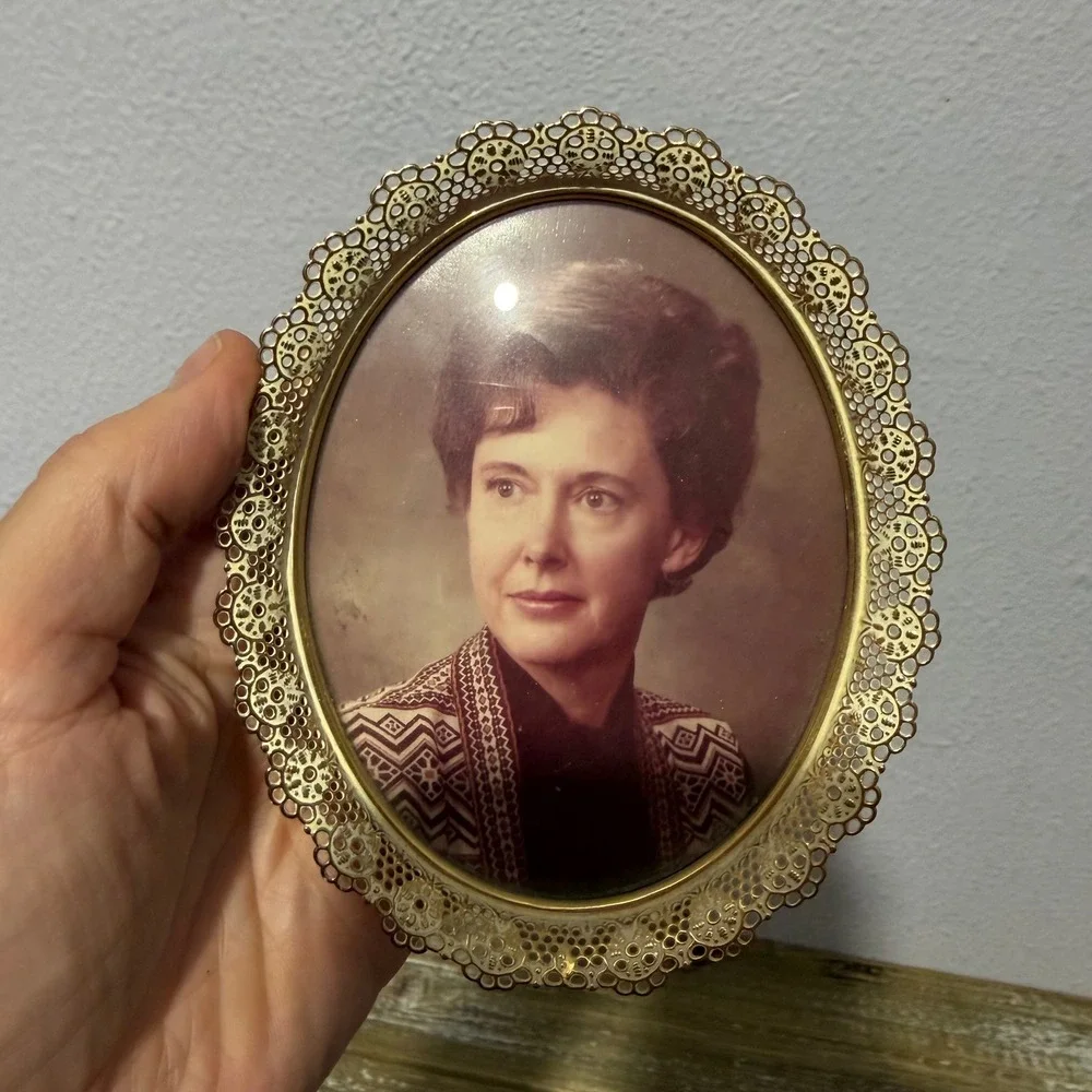 Vintage Mid Century Ornate Gold Oval Picture Frames Set of 3 Filigree Scrolled